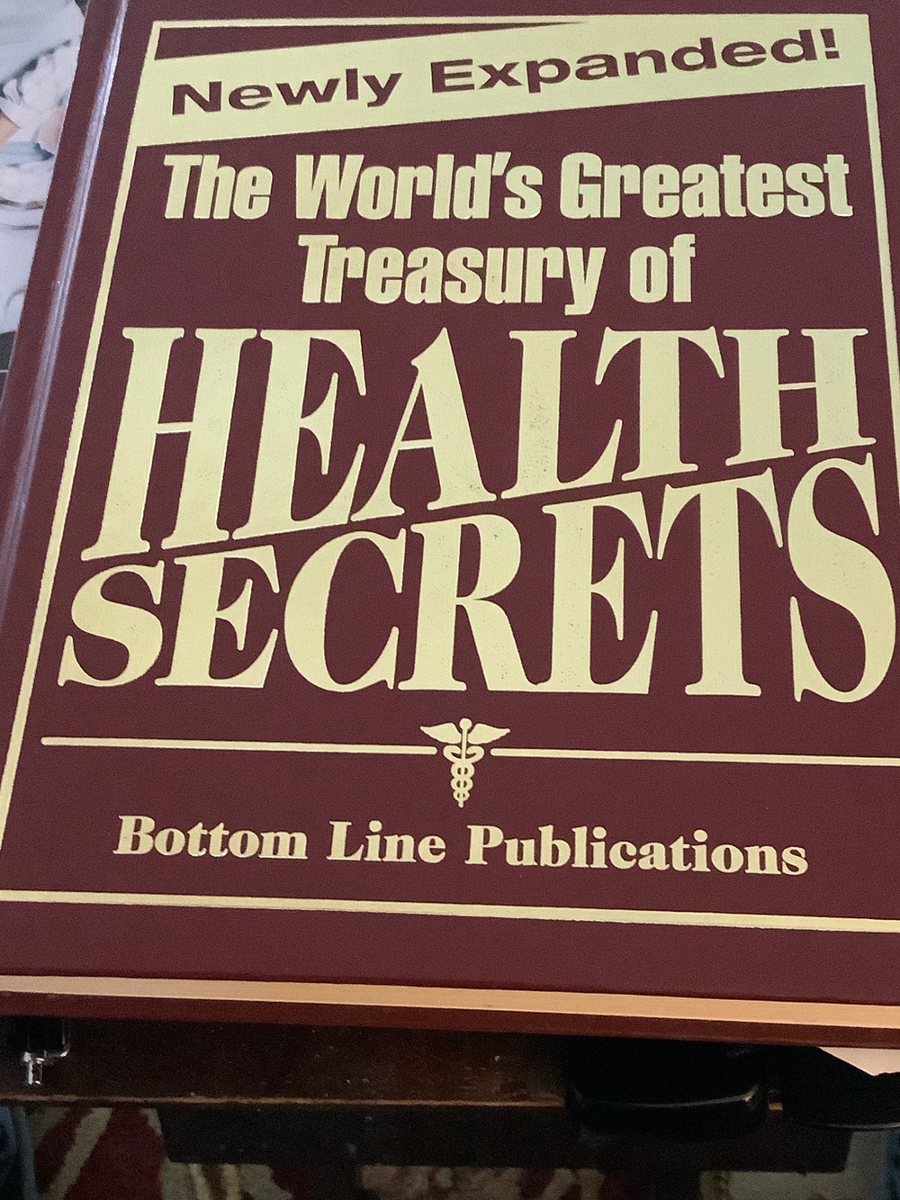 "Treasury Health Secrets" Decorative Burgundy Book Accent